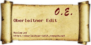 Oberleitner Edit névjegykártya